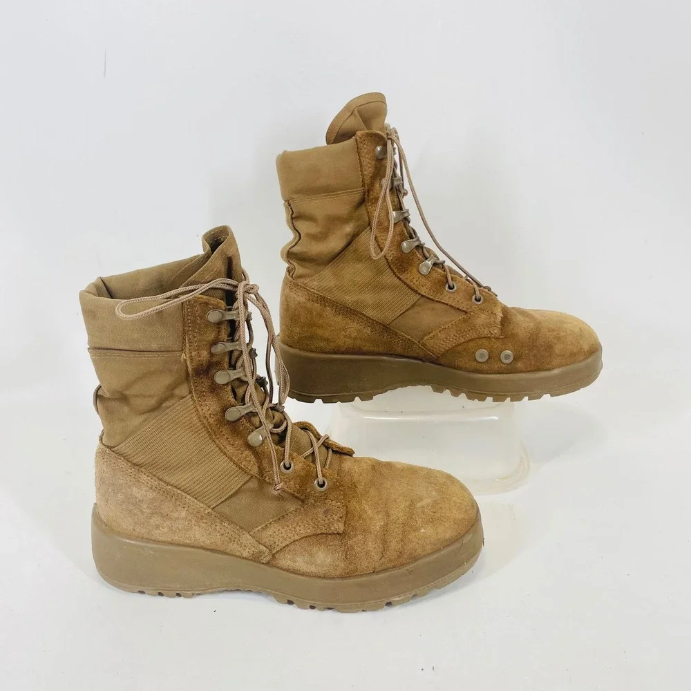 US Military Hot Weather Army Combat Boots Coyote Brown Vibram 7.5W Made in USA